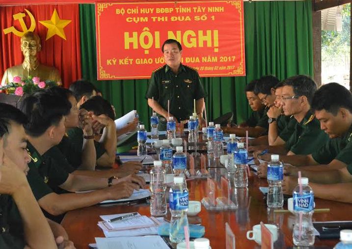 Cụm thi đua số 1 thuộc BĐBP tỉnh Tây Ninh ký kết giao ước thi đua năm 2017